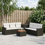  Set sofe 8 kom. Crna i krem-bijela Poli Rattan i čelik | shoptok.hr