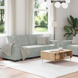  Dvodijelni set sofa s jastucima, svijetlo sivi baršun | Shoptok.si