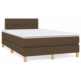  s oprugama i madracem LED tamnosmeđi 120x190 cm tkanina | shoptok.hr