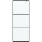 Pregrada za tuš crna 80 x 195 cm s mutnim staklom ESG | shoptok.hr