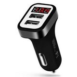 Hoco avtopolnilec Z3 adapter 2xUSB 3,1 qc z ekranom - črn | Shoptok.si