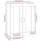 Viseći Viseča stenska omarica visok sijaj bela 69,5x32,5x90 cm, (20654096) | Shoptok.si