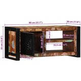 vidaXL TV omarica 80x30x35 cm masivni les obnovljen | Shoptok.si