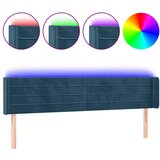  LED uzglavlje tamnoplavo 203x16x78/88 cm baršunasto | shoptok.hr