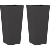 Maison Chic Vrtno korito - Greda - Cvetlični Lonec 2 kosa črna 35x35x75 cm jeklo, (21789192) | Shoptok.si