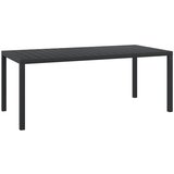 vidaXL vrtna miza črna 185x90x74 cm aluminij in wpc | Shoptok.si