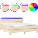  box spring s madracem LED krem 180x200 cm od tkanine | shoptok.hr