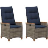  Ležaljka u vrtu 2 pcs Siva i tamnoplava 64 x 57,5 x 112 cm | shoptok.hr