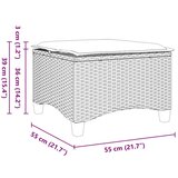 vidaXL Vrtni tabure s jastucima 2 kom sivi 55x55x36 cm poliratan | shoptok.hr