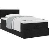 vidaXL Otomanski posteljni okvir z vzmetnico črn 90x190 cm žamet | Shoptok.si