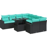  9-dijelni set vrtnih sofa s jastucima crni od poliratana bagrem | shoptok.hr