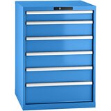 LISTA Predalnik, jeklena pločevina, VxŠ 1000 x 717 mm, 6 predalov, svetlo modra | Shoptok.si
