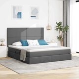  LED krevet za pohranu s madracem Tamnosiva 160 x 200 cm Tkanina | shoptok.hr