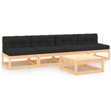 The Living Store Vrtna sedežna garnitura 5-delna z blazinami trdna borovina - Vrtna Sedežna Garnitura, (21469500) | Shoptok.si