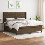The Living Store Box spring postelja z vzmetnico temno rjava 160x200 cm blago - Box Spring Postelja, (21518978) | Shoptok.si