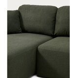 Kave Home Temno zelena raztegljiva kotna sedežna garnitura iz šenilje (levi kot/z ležalnikom) Laira – | Shoptok.si