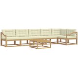  Set vanjskih sofa 7 kom. Bijela i krem Poliester | shoptok.hr