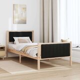  Okvir kreveta Smeđa i crna 90 x 200 cm Masivna borovina | shoptok.hr
