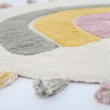 Nattiot Kremno bela pralna ročno tkana bombažna otroška preproga ø110 cm Rainbow Moss – | Shoptok.si