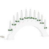 vidaXL Božični svečnik s 10 LED svečami Bela 47 x 5 x 29 cm | Shoptok.si