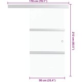  Klizna vrata od stakla ESG i aluminija 90 x 212 cm srebrna | shoptok.hr