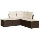  5-dijelni set vrtnih sofa s jastucima poliratan smeđi | shoptok.hr