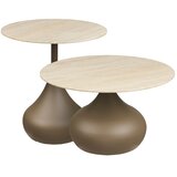 House Nordic Kaki zelena okrogla klubska mizica s stekleno mizno ploščo ø 70 cm Pienza – | Shoptok.si