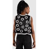 Blue Tomato Crochet Vest Pulover black & white | Shoptok.si