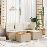  5-dijelni vrtni set sofa s jastucima bež od poliratana | shoptok.hr
