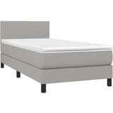  Box spring postelja z vzmetnico svetlo siva 80x200 cm blago, (20791466) | Shoptok.si