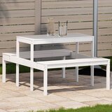  Stol za piknik bijeli 110 x 134 x 75 cm od masivne borovine | shoptok.hr