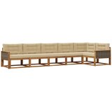 vidaXL Zunanja garnitura za sedenje z blazino 6 pcs Naravna in bež, (5000281824) | Shoptok.si