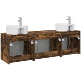  Set ormarića za kupaonicu 3 kom. Dimljeni hrast Smeđa 49,5 x 44,5 x 65 cm | shoptok.hr