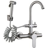 rozin Kuhinjska pipa, stenska, raztegljiv bidet, brušen nikelj, (5000140039) Cene