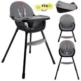 Momi stolica za hranjenje bebe Reki Grey Black, 6m+ | Eponuda.com