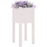 vidaXL vrtne sadilice 2 kom bijele 31 x 31 x 70 cm od masivne borovine | shoptok.hr