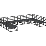  Sjedeća garnitura za vrt 9 kom. Crna Aluminij 353 x 211,5 x 71 cm | Shoptok.si