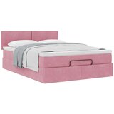  Otomanski krevet s madracem ružičasti 140x190 cm baršunasti | shoptok.hr