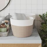  Košare za pohranu 2 kom smeđe-bijele Ø 24 x 18 cm pamučne | shoptok.hr