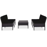  5-dijelni set vrtnih sofa od poliratana s jastucima crni | Eponuda.ba