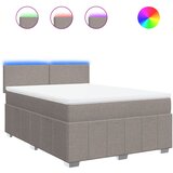 vidaXL Krevet s oprugama i madracem smeđesivi 140 x 190 cm od tkanine | shoptok.hr
