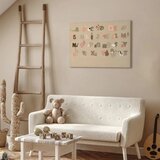  Slika - Alphabet at the Zoo - Joyful Animals and Their Names on a Beige Background 90x60 Na talijanskom platnu | shoptok.hr
