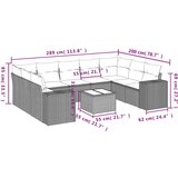 vidaXL 10-dijelni set vrtnih sofa od poliratana s jastucima smeđi | shoptok.hr