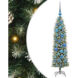  Umjetno vitko božićno drvce Zelena i bijela 120 cm | shoptok.hr