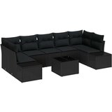  8-dijelni set vrtne sofe s jastučićima Crni Poli Ratan | shoptok.hr