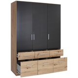 Mömax omara za oblačila celle extra, temno siva, barva hrasta | Shoptok.si