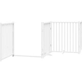 vidaXL Vrata za pse s vratima sklopiva 4 panela bijela 320 cm | shoptok.hr