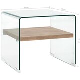  Stolić za kavu prozirni 50 x 50 x 45 cm od kaljenog stakla | shoptok.hr