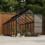 vidaXL Steklen rastlinjak antraciten 155x395,5x191 cm aluminij Cene