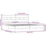 Metalni okvir kreveta bez madraca boja hrasta 193x203 cm | shoptok.hr
